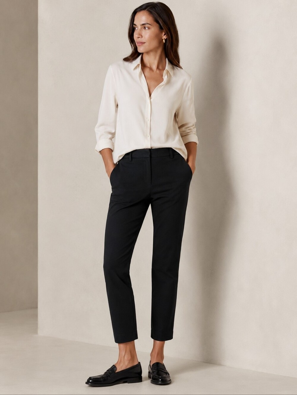Banana Republic Black Sloan Cropped Slim Ankle Pants